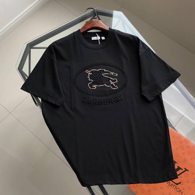 Burbberry 2025 new embroidered Logo short-sleeved T-shirt Original fabric, high