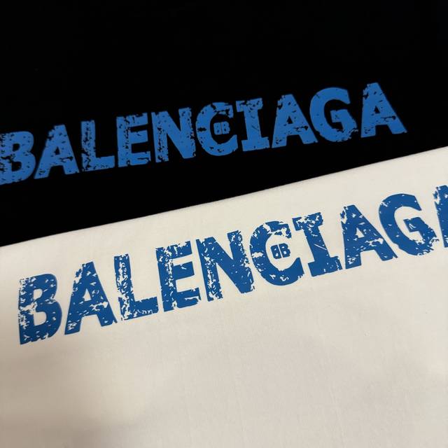 Balenciaga Balenciaga simple retro letter print unisex couple short-sleeved DDD.