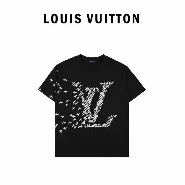 Louis Vuitton 20Ss Airplane Logo Printed Short Sleeves The fabric is made of 32-