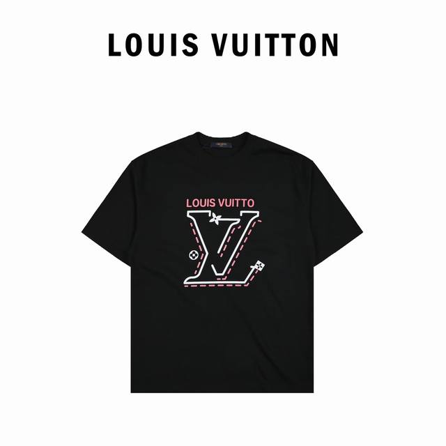 Louis Vuitton 24Ss big logo printed short sleeves Top high version digital print