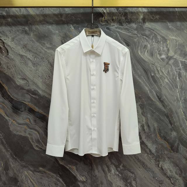 BURBERRY 2025Ss new long-sleeved shirt, high-end version! Custom-made fabrics ar