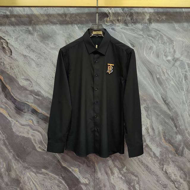 BURBERRY 2025Ss new long-sleeved shirt, high-end version! Custom-made fabrics ar