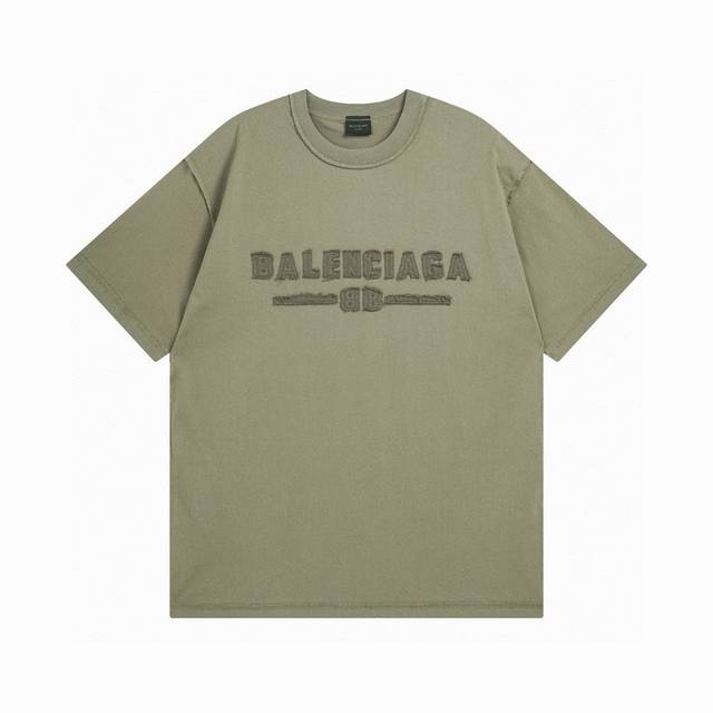 Balenciaga Paris family 2025 new letter logo chest patch embroidery washed round