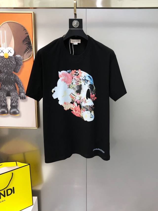 Mcq*Een McQueen 2025 early spring new original men's round neck short-sleeved T-