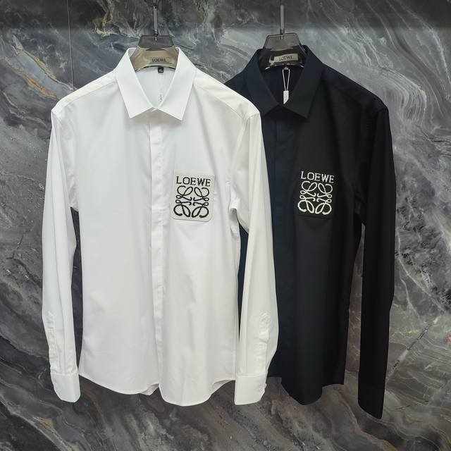 Loewe 2025Ss new long-sleeved shirt, high-end version! Custom-made fabrics are b