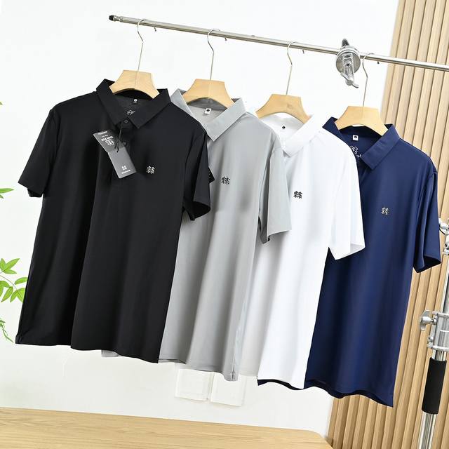Kelon classic basic style lapel chest label small logo short-sleeved T-shirt, s
