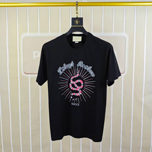 G*Cci Gucci 2025 spring and summer new original men's round neck short-sleeved T