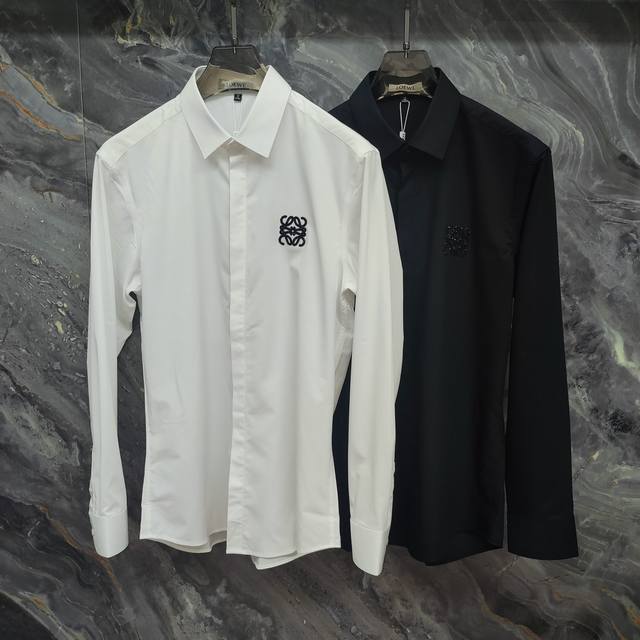 Loewe 2025Ss new long-sleeved shirt, high-end version! Custom-made fabrics are b