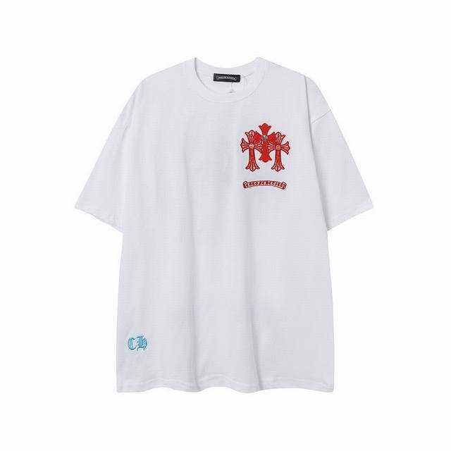 High version Chrome Hearts patch embroidered horseshoe cross short sleeves! The