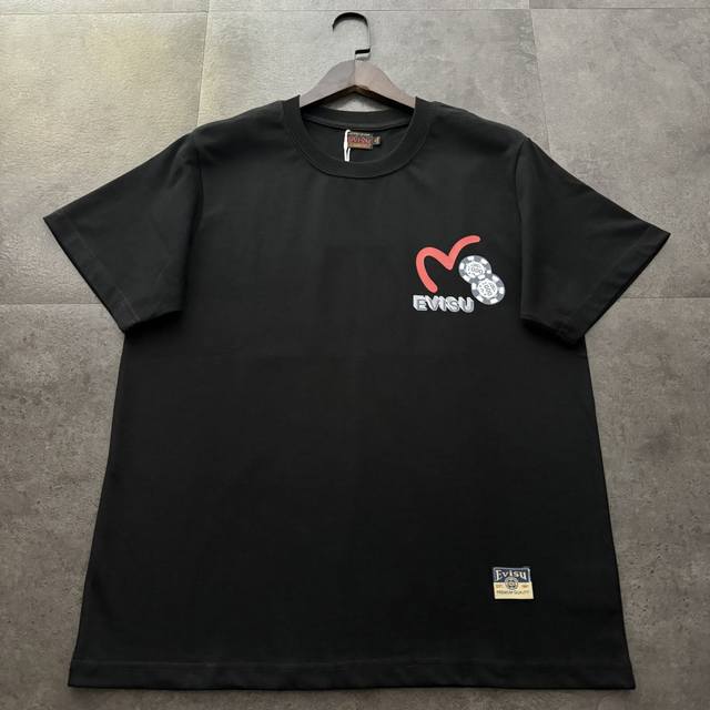 Evisu Fushen 2025 new Buddha head fishing pocket print casual loose short-sleeve