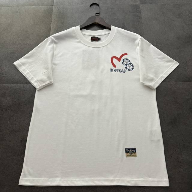 Evisu Fushen 2025 new Buddha head fishing pocket print casual loose short-sleeve