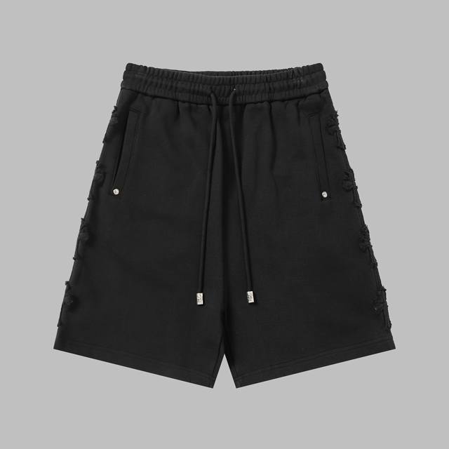 High Quality 25306# Chrome Hearts Embroidered Shorts Made of high-density cowhid