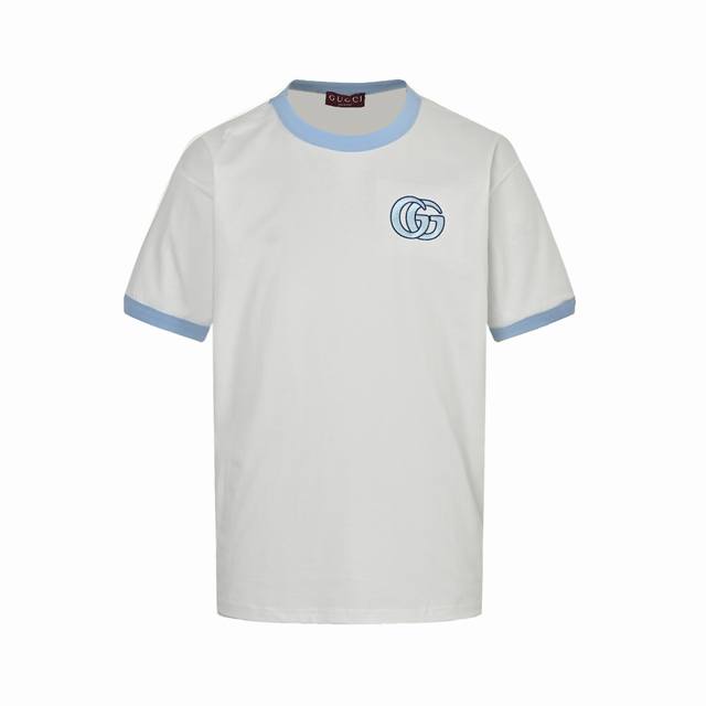 Gucci Gucci 25Ss blue threaded double G embroidered short sleeves 25 years new h