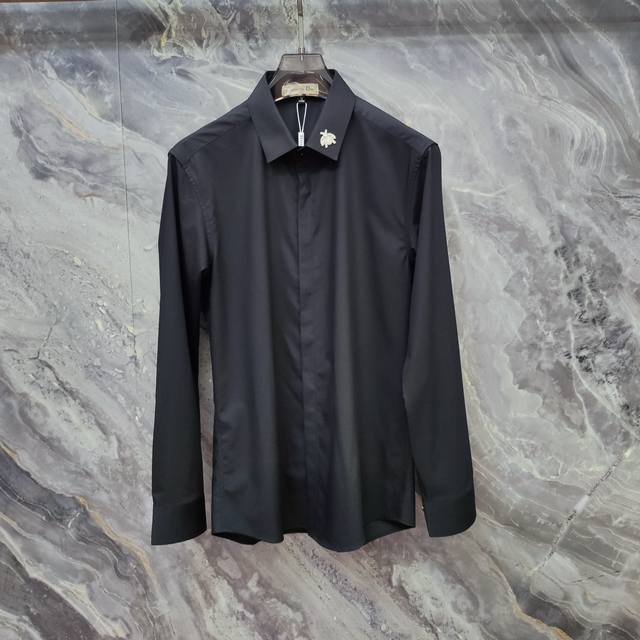 Dior 2025Ss new long-sleeved shirt, high-end version! Custom-made fabrics are br