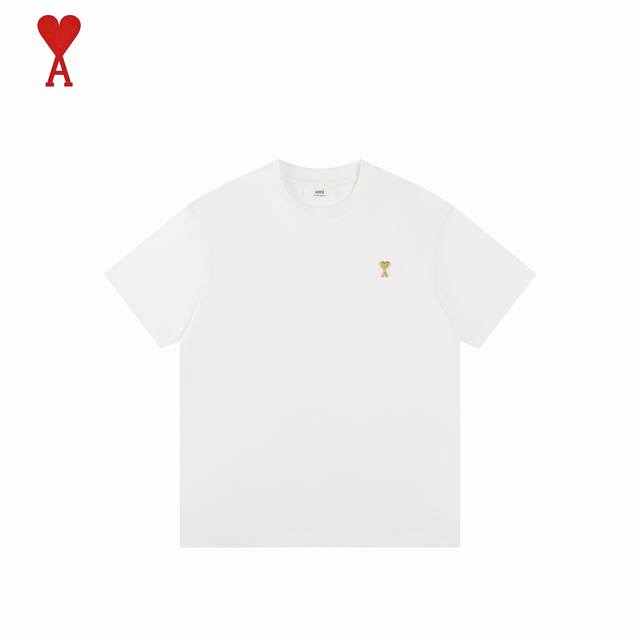 Ami 25Ss Summer gold and silver metal chapter heart short sleeves We have been m
