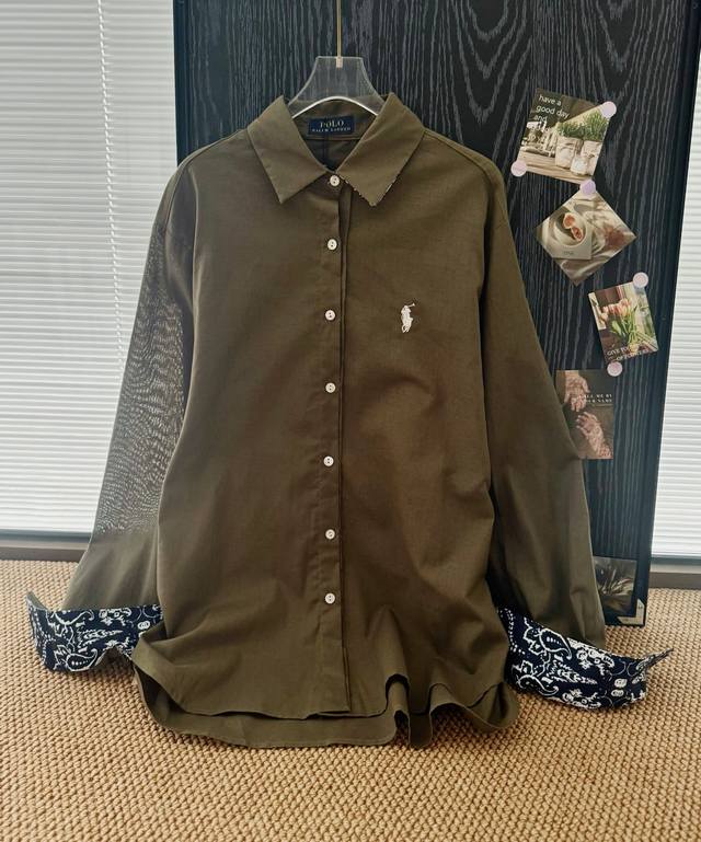 Product name: Ralph Laure* Pony pickle green embroidered cashew flower contrast
