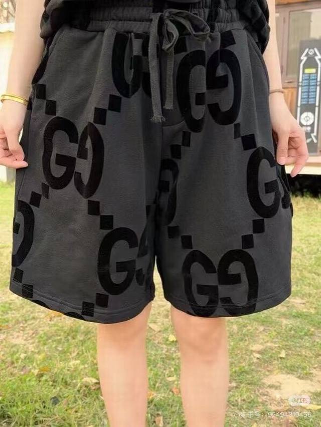 New high version hits the latest Gucci Gucci double G interlocking flocking lar