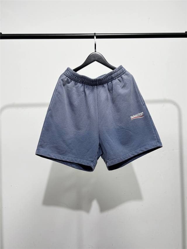 Balenciaga 2025 summer new cola print letter brand logo embroidered shorts! Pure