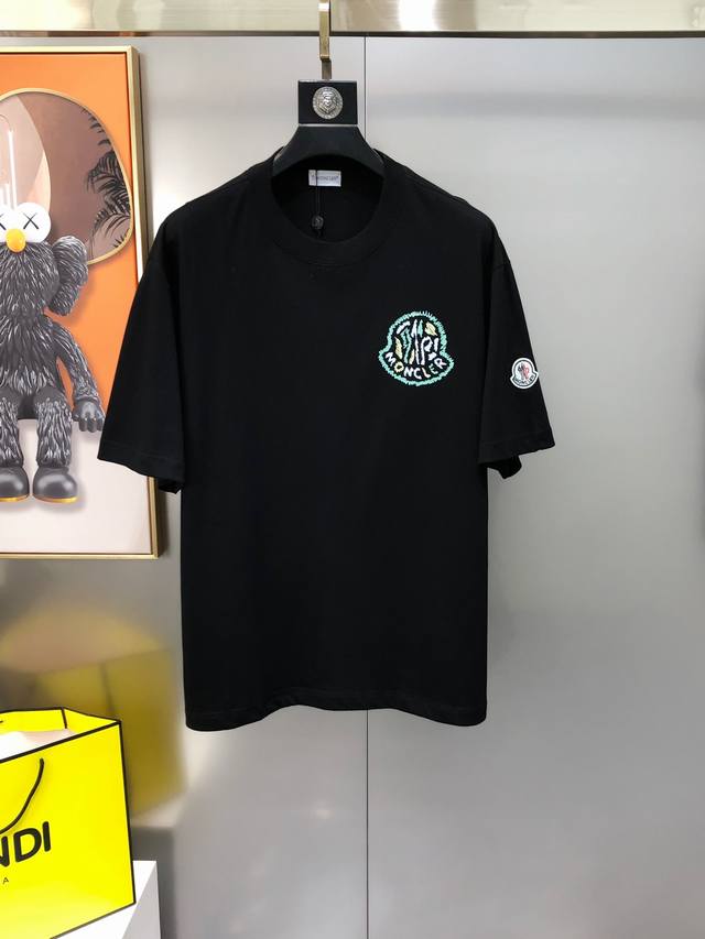 M*Ncler Moncler 2025 spring and summer new original men's round neck short-sleev