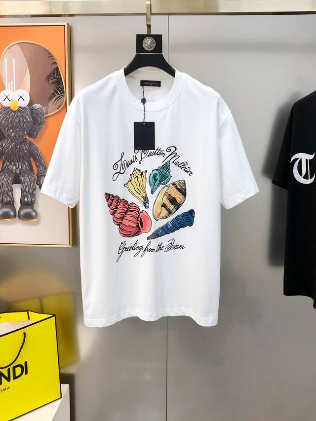 Lv Louis Vuitton 2025 spring and summer new original men's round neck short-slee