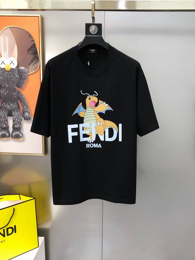 Fd Fendi 2025 spring and summer new original men's round neck short-sleeved T-sh