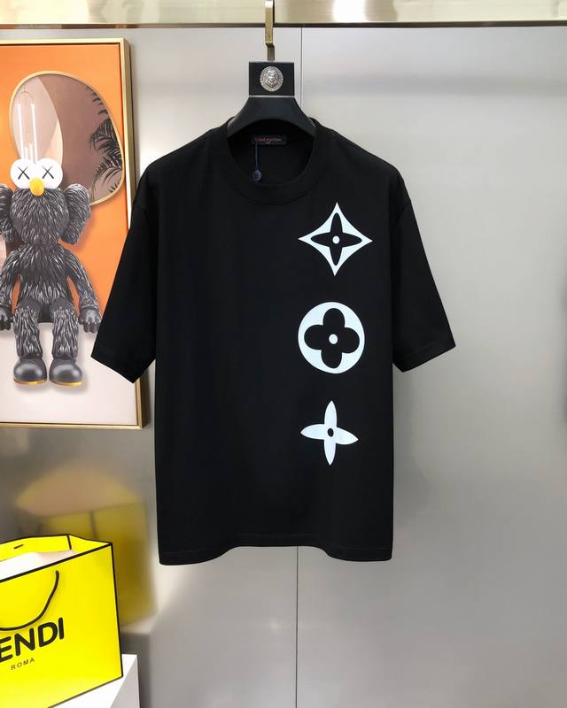 Lv Louis Vuitton 2025 spring and summer new original men's round neck short-slee