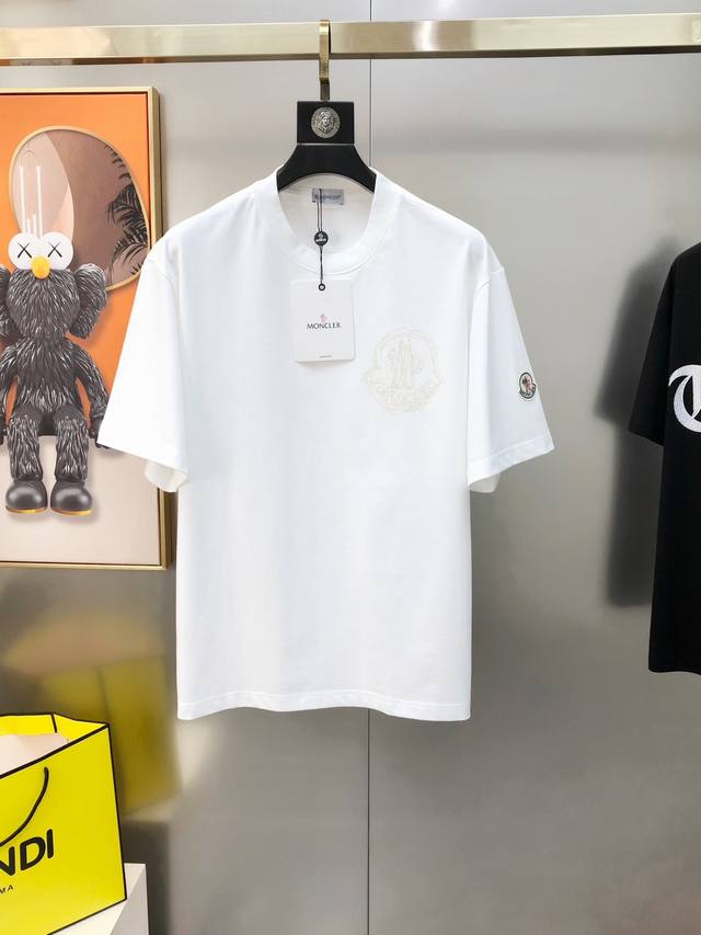 M*Ncler Moncler 2025 spring and summer new original men's round neck short-sleev