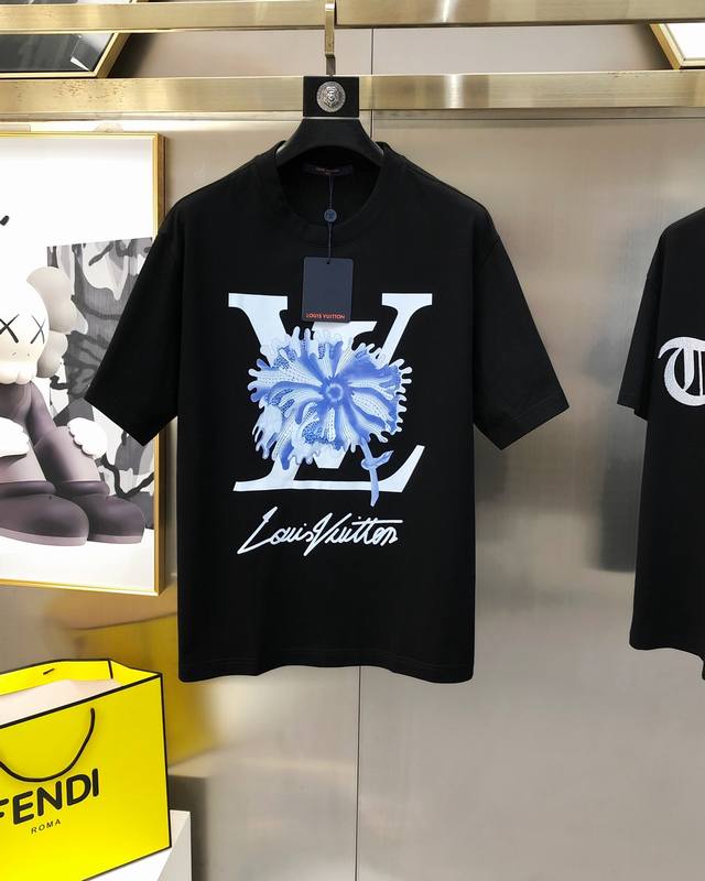 Lv Louis Vuitton 2025 spring and summer new original men's round neck short-slee