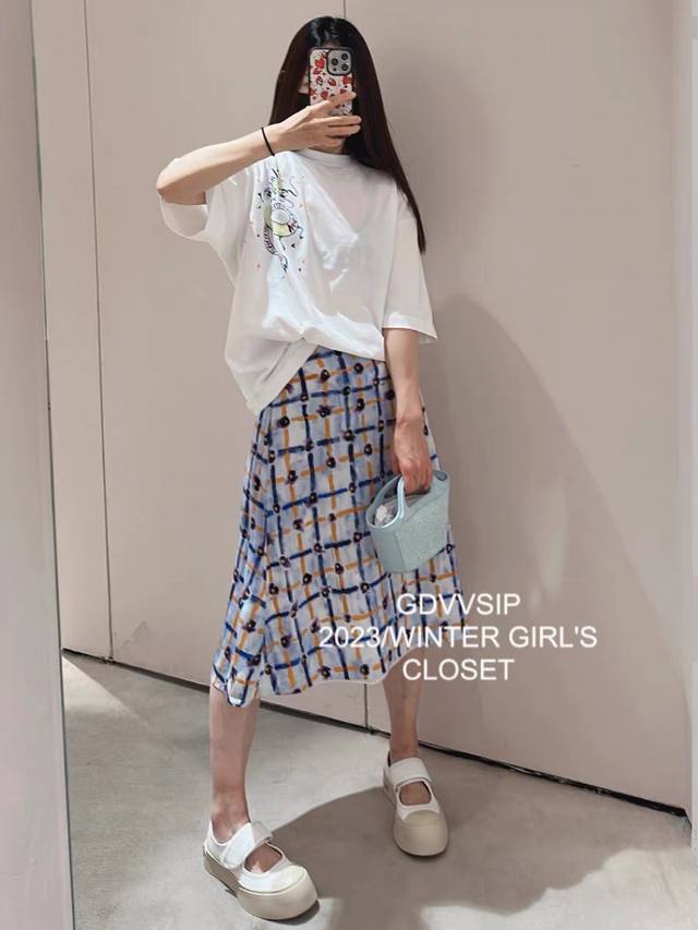 Top version Marni new limited edition printed letter logo short-sleeved T-shirt