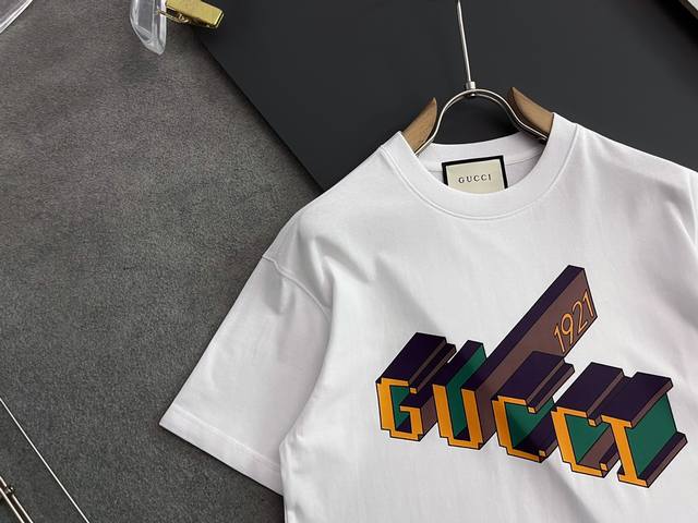 Top-level and highest version Gucci Classic 1921 short-sleeved T-shirt Unisex co