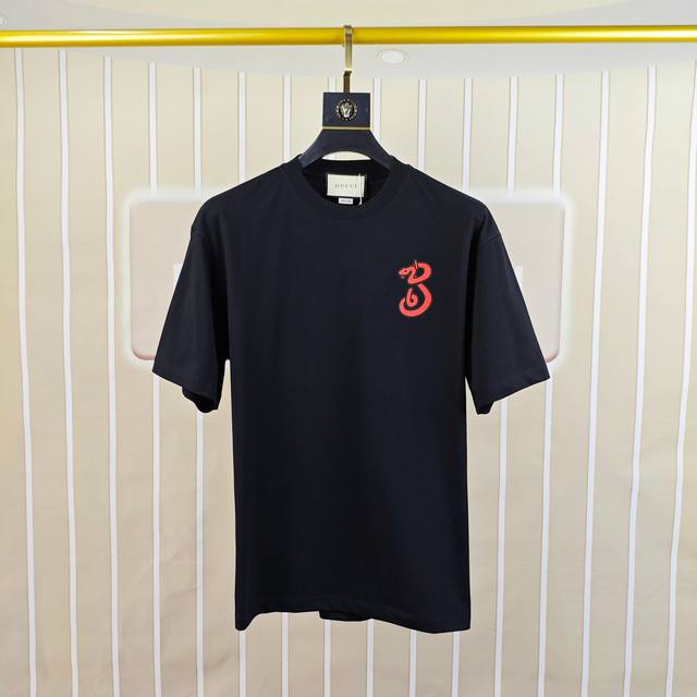 G*Cci Gucci 2025 original men's round neck short-sleeved T-shirt, exclusive for