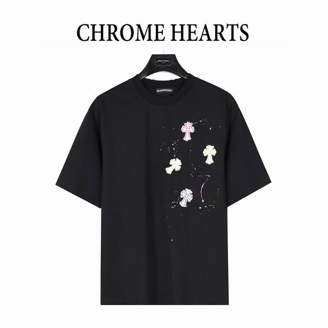 Chromehearts Chromehearts 25Ss graffiti cross patch embroidery washed short-slee