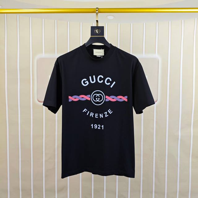 G*Cci Gucci 2025 original men's round neck short-sleeved T-shirt, exclusive for