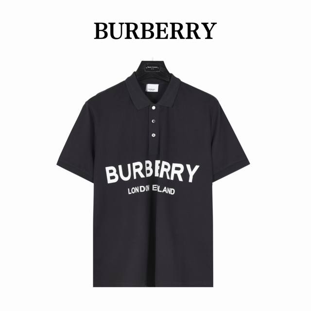 Burberry Short-sleeved Polo Shirt with Double Row of Letters on the Chest The co