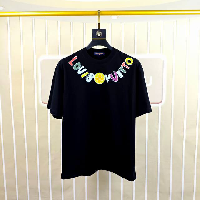 Lv Louis Vuitton 2025 spring and summer new original men's round neck short-slee