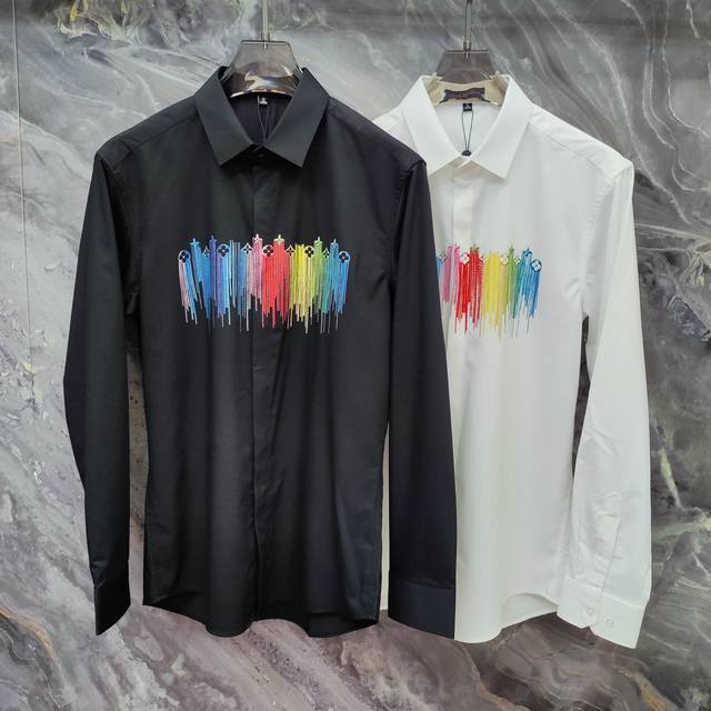 Louis Vuitton Lv 2025Ss new long-sleeved shirt, high-end version! Custom-made fa