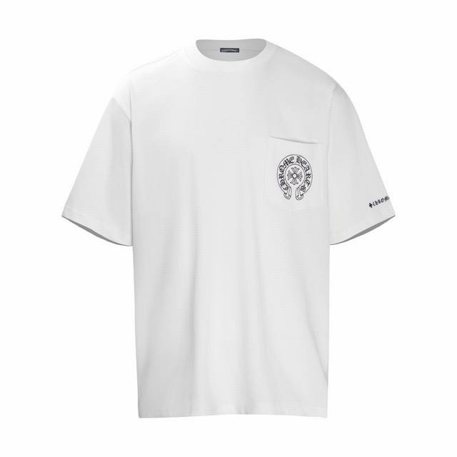 High version Chrome Hearts short sleeves with Sanskrit cross print! Small pocke