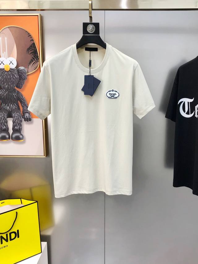 P*Ada Prada 2025 early spring new original men's round neck short-sleeved T-shir
