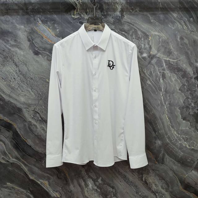 Dior 2025Ss new long-sleeved shirt, high-end version! Custom-made fabrics are br