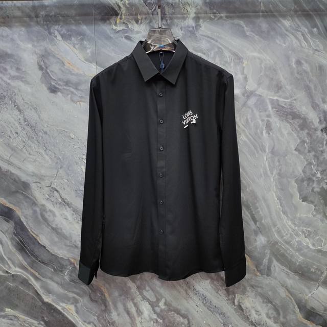 Louis Vuitton Lv 2025Ss new long-sleeved shirt, high-end version! Custom-made fa