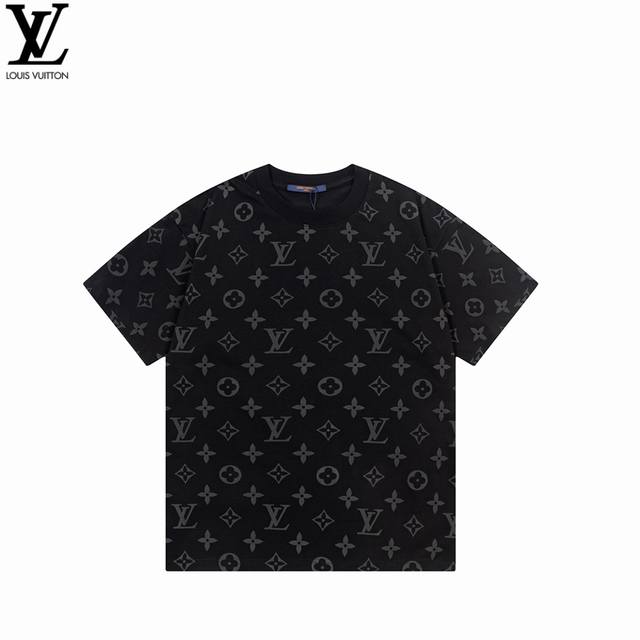 Louisvuitton Louis Vuitton 25Ss foamed dark pattern full print short sleeves The