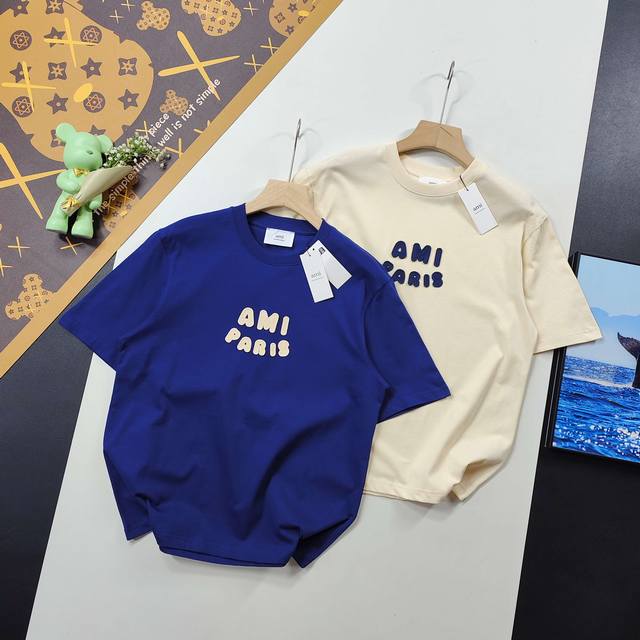Size S-XlHot item2025 summer new product Ami Amy micro-label short-sleeved T-shi