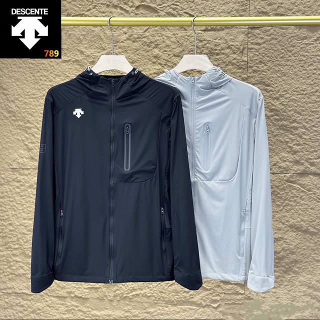 Descente couple outdoor casual hooded ice silk quick-drying sunscreen skin clot