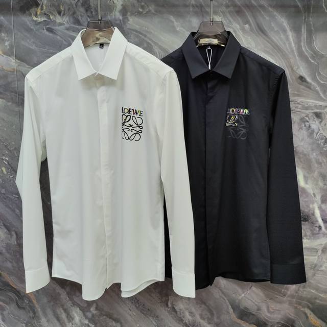 Loewe 2025Ss new long-sleeved shirt, high-end version! Custom-made fabrics are b