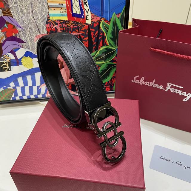 Ferragamo High version Ferragamo shiny gun big horseshoe pattern fashionable and