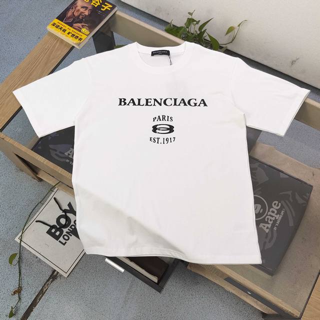2025 New Balenciaga 1917 Logo printed casual couple short-sleeved T-shirt, class