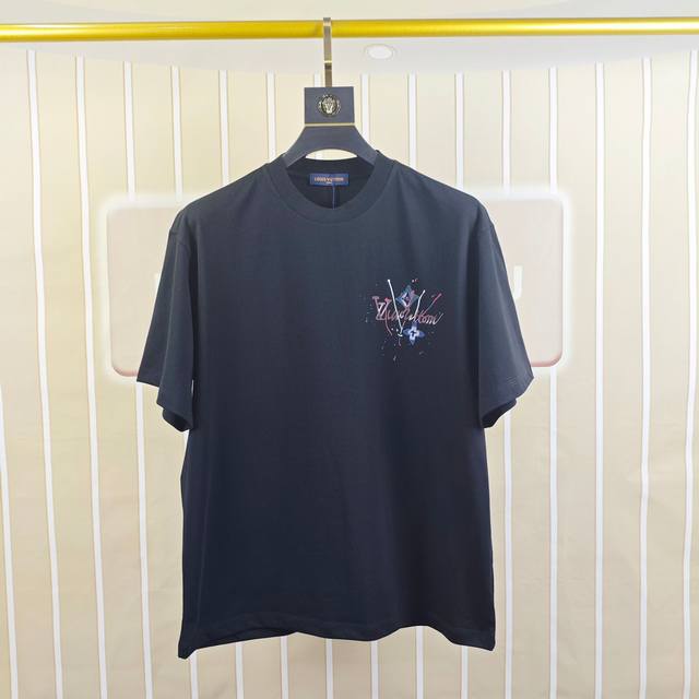 Lv Louis Vuitton 2025 spring and summer new original men's round neck short-slee