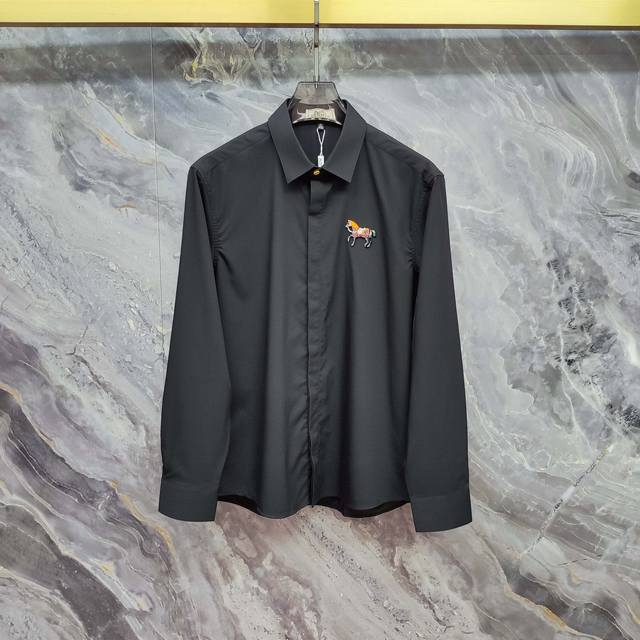 Hermes 2025 Spring and Summer new long-sleeved shirt, high-end version! Custom-