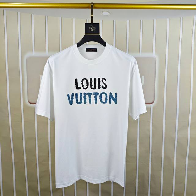 Lv Louis Vuitton 2025 spring and summer new original men's round neck short-slee
