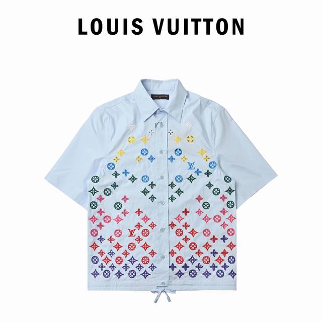 Louis Vuitton Louis Vuitton colorful monogram embroidered short-sleeved shirt I